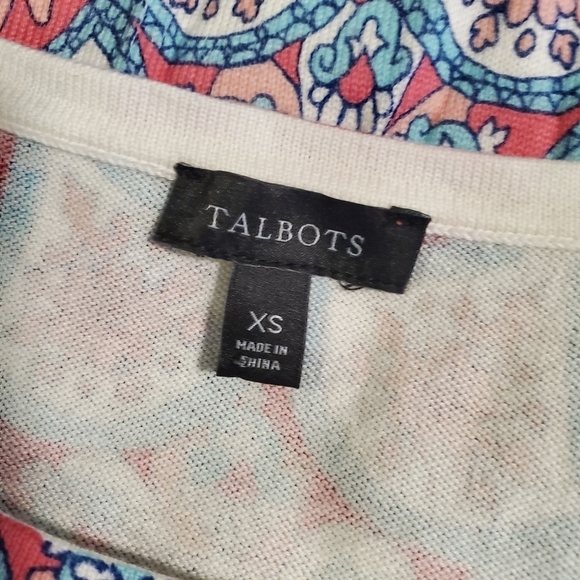 Talbots Garden Medallion Crewneck Sweater Size XS, Preppy, Colorful - Picture 6 of 9